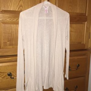 Light pink long cardigan with pockets